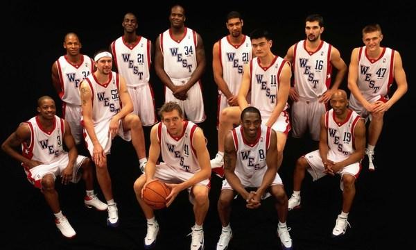 历届nba全明星标准 精心整理的历届NBA全明星球员合影(10)