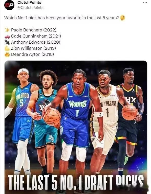 NBA过去五年状员谁将兑现天赋成为超巨？
保罗·班切罗（2022年状元）
上赛季