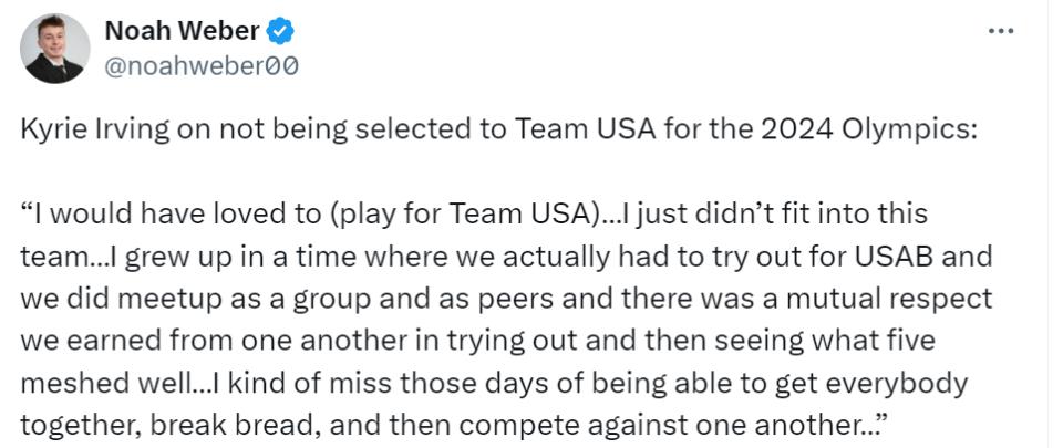 欧文回应落选美国队：以前入选要先试训 我很想去只是不适合这支球队(2)