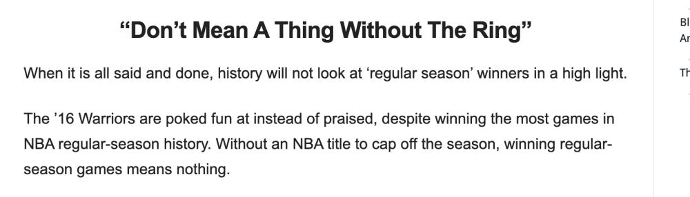 73胜勇士当选NBA历史最令人失望球队 美媒：没总冠军啥也不是(4)