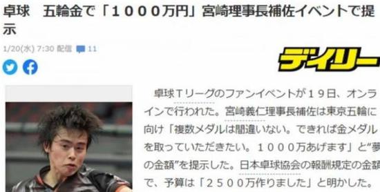 日本为奥运乒乓夺金下血本：冠军1000万奖金(3)