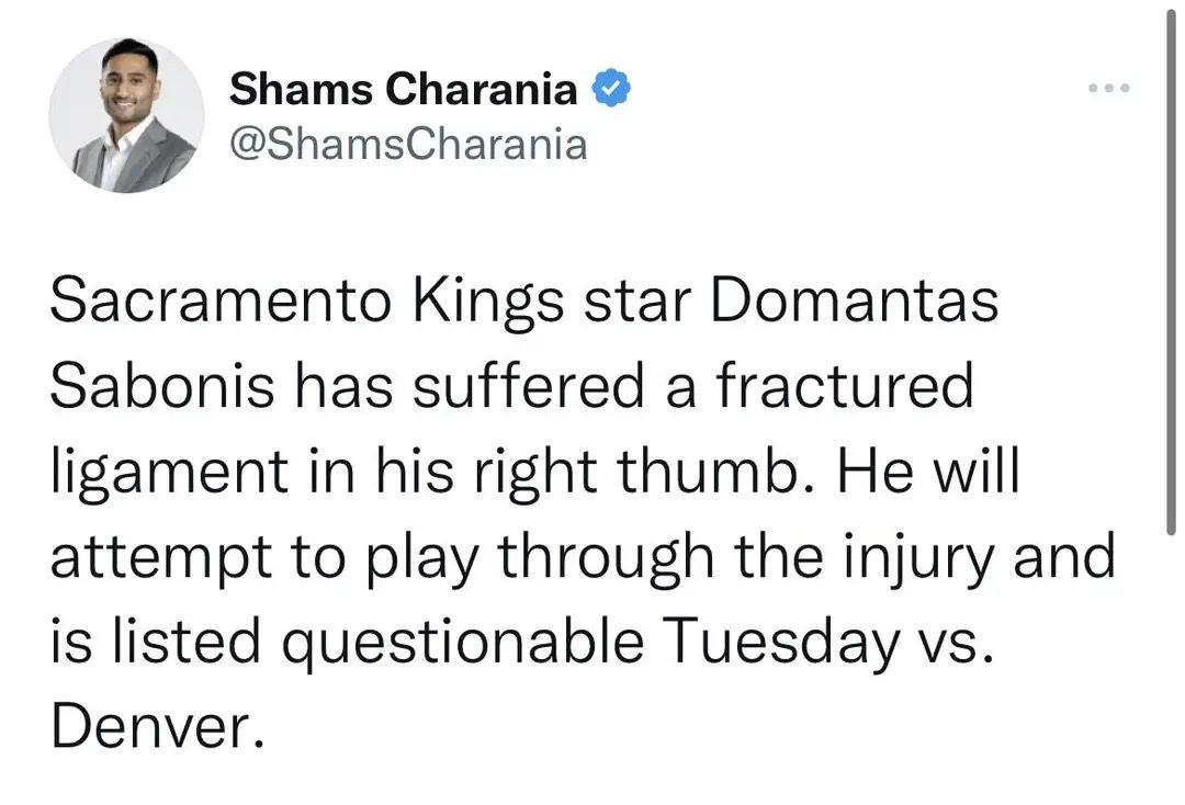 手指骨折仍带伤作战，萨博尼斯真硬汉！国王少了他真不行！(3)