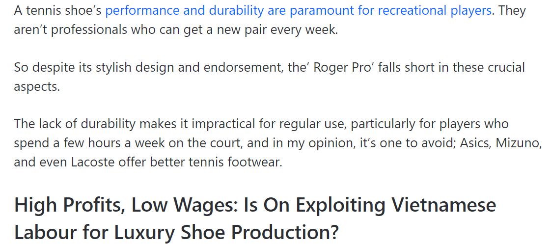 费德勒的昂跑球鞋陷入争议：加价过高、质量一般、压榨血汗工厂(6)