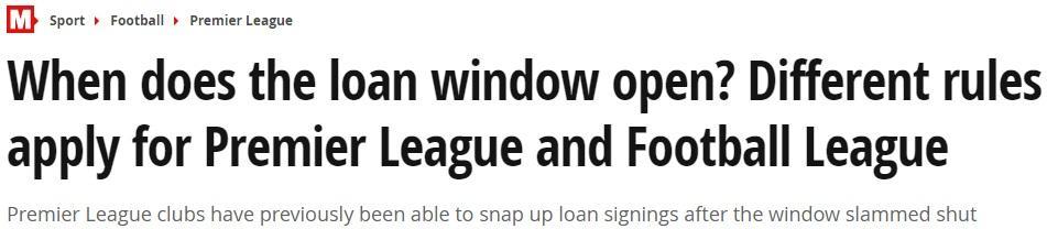英超转会期结束可以租借球员 但英冠8月底前仍可租借球员(1)
