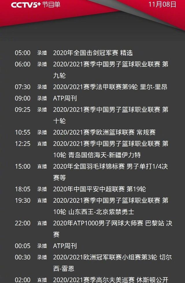 CCTV5直播中甲+中超恒大VS苏宁，APP足球之夜+意甲尤文，5+转CBA(6)