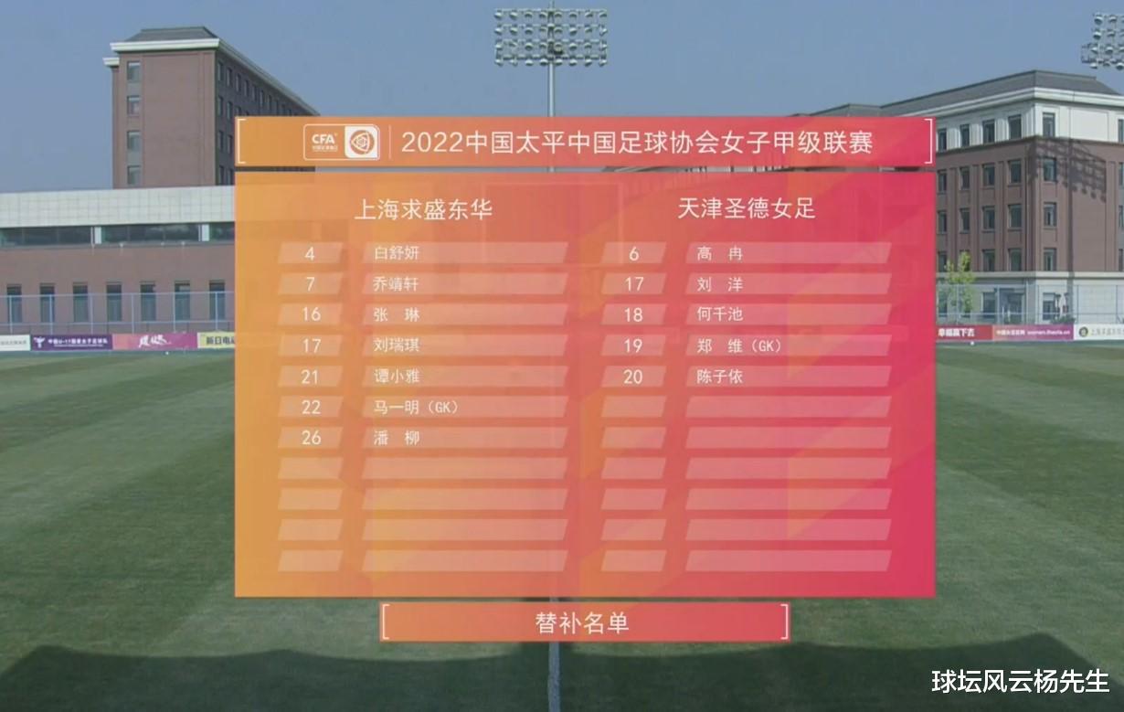 女甲联赛第六轮：尤丹丹，伍菁菁和吴晓霖相继破门，上海求盛东华女足3比0战胜天津圣德女足