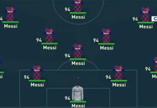 11个梅西一起踢球会如何？球迷用游戏模拟，踢皇马13-0太恐怖(2)