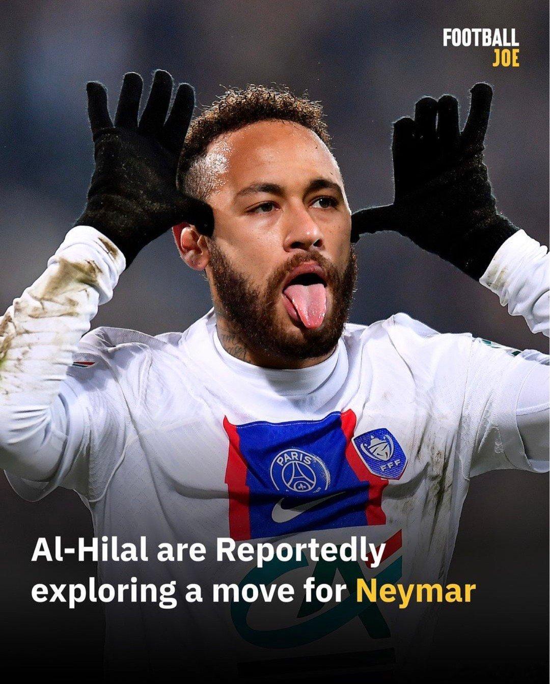 根据多家媒体报道，沙特阿拉伯球队利雅得新月在签约梅西失败后，把主攻目标转向内马尔(1)