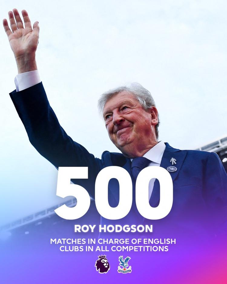 恭喜！英超官方祝贺霍奇森达执教英格兰俱乐部500场里程碑(1)